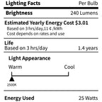CYLYT 6-Pack E12 Candelabra Light Bulbs 25W, Dimmable Warm White 2500K Chandelier Light Bulbs for Indoor, B10 Clear Bulbs (Gold Base)