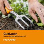 Fiskars 3-Piece Garden Hand Tools Set w/ Trowel, Transplanter & Cultivator