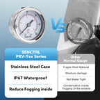SENCTRL 0-60 Psi Low Pressure Gauge, 1/4 NPT Back Mount