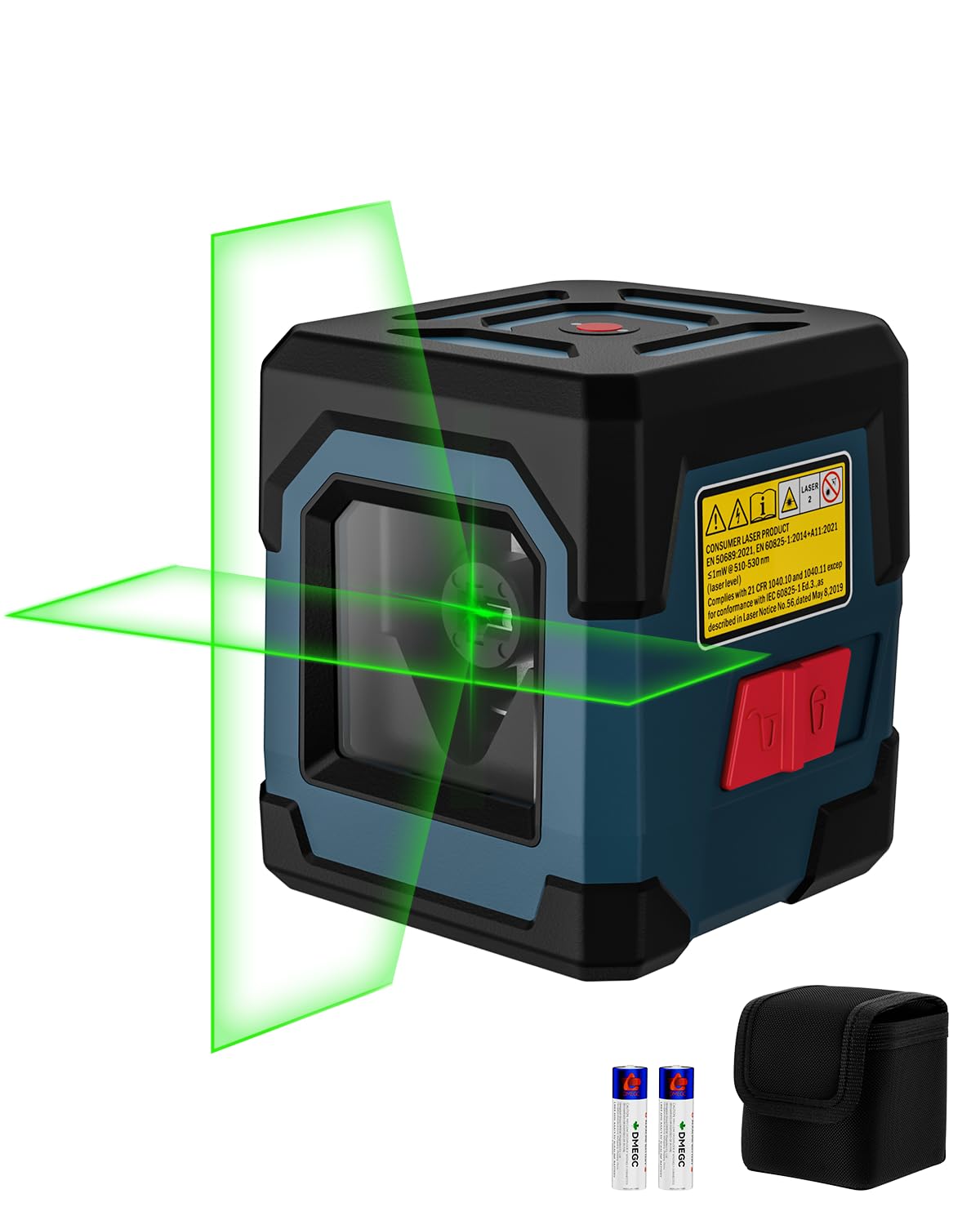 Laser Level, RockSeed Cross Line Laser with Self-Leveling, Vertical and Horizontal Line, Rotatable 360 Degree, Carrying Pouch, Battery Included (LV1G)