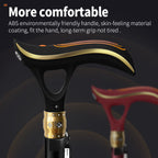ispuoocti Smart Alarm Walking Cane for Men & Women, Telescopic and Adjustable Walking Sticks for Seniors, USB Direct Charge, with LED Light, One Cane for Three Purposes, Light and Stable (Black)