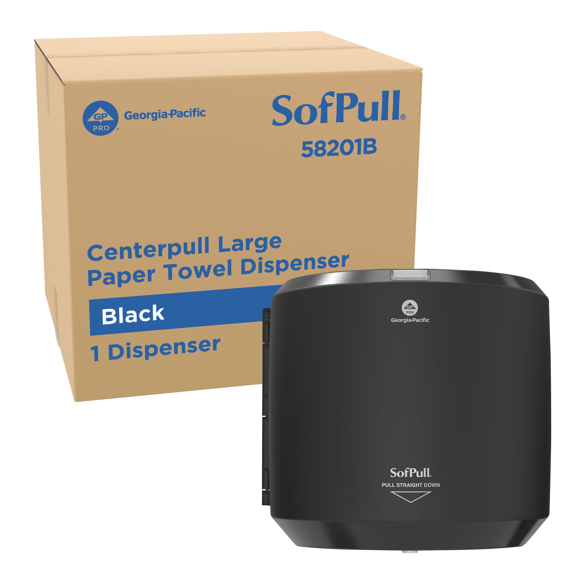 SofPull Centerpull Large by Georgia-Pacific PRO Paper Towel Dispenser, 10.13” W x 11.33” D x 10.58” H, 1 Dispenser, 58201B