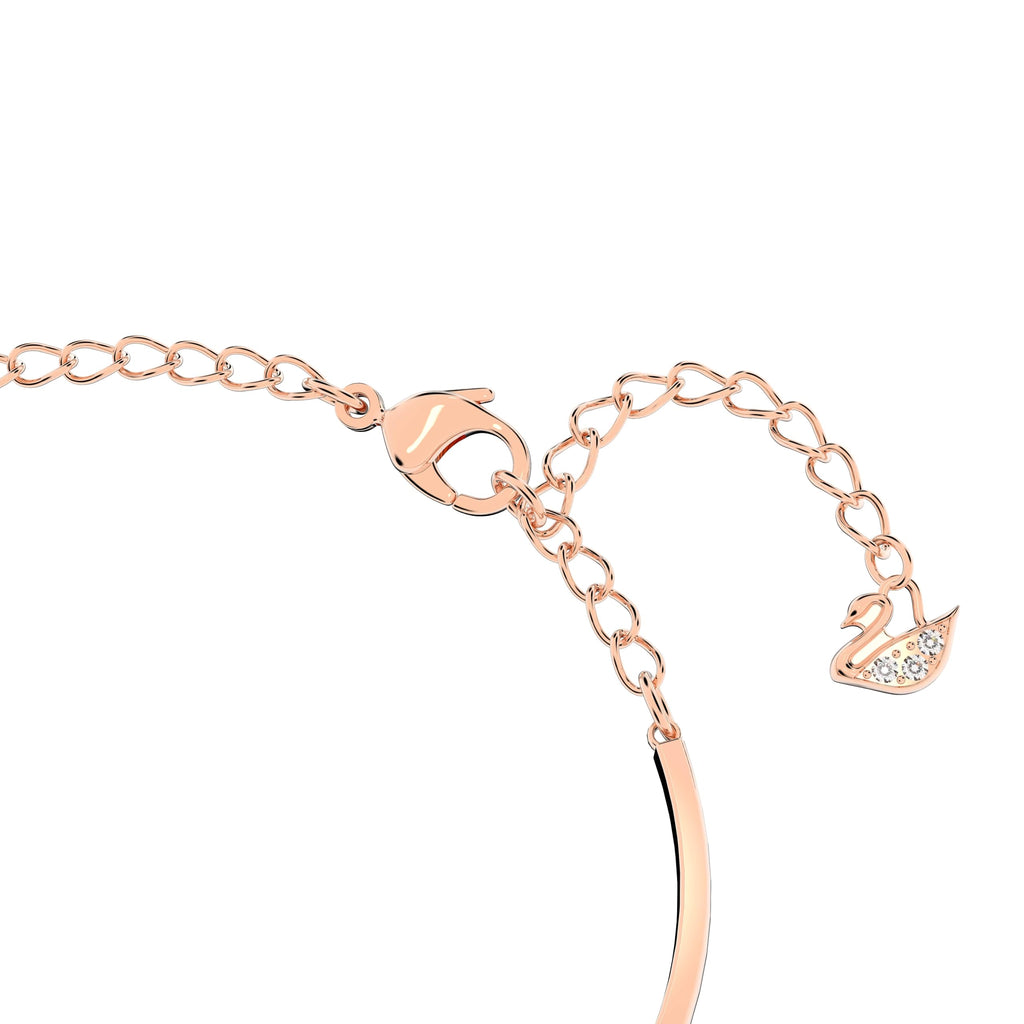 Swarovski Hyperbola Women's Bangle Bracelet with a Rose-Gold Tone Plated Bangle, Clear Crystals and Lobster Clasp
