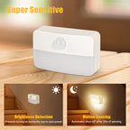 Guankai 8 Pack Motion Sensor Stair Light for Indoor, Battery Operated Closet Lights, Wireless Stick on Anywhere Hallway Lamp, Portable Led Night Lamps for Bedroom Under Cabinet Kitchen