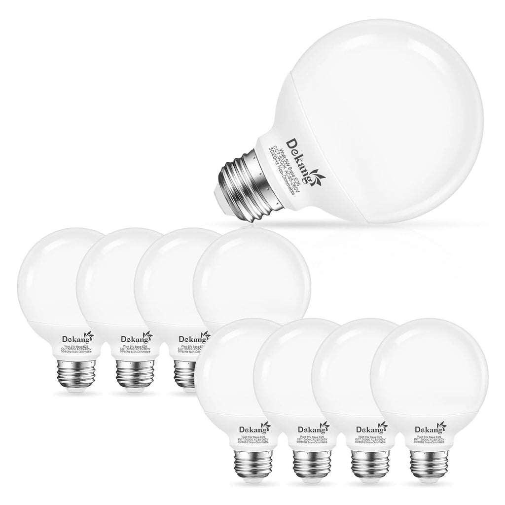 Dekang 8 Pack LED Globe Light Bulbs 5000K Daylight E26 Base 60W Equivalent