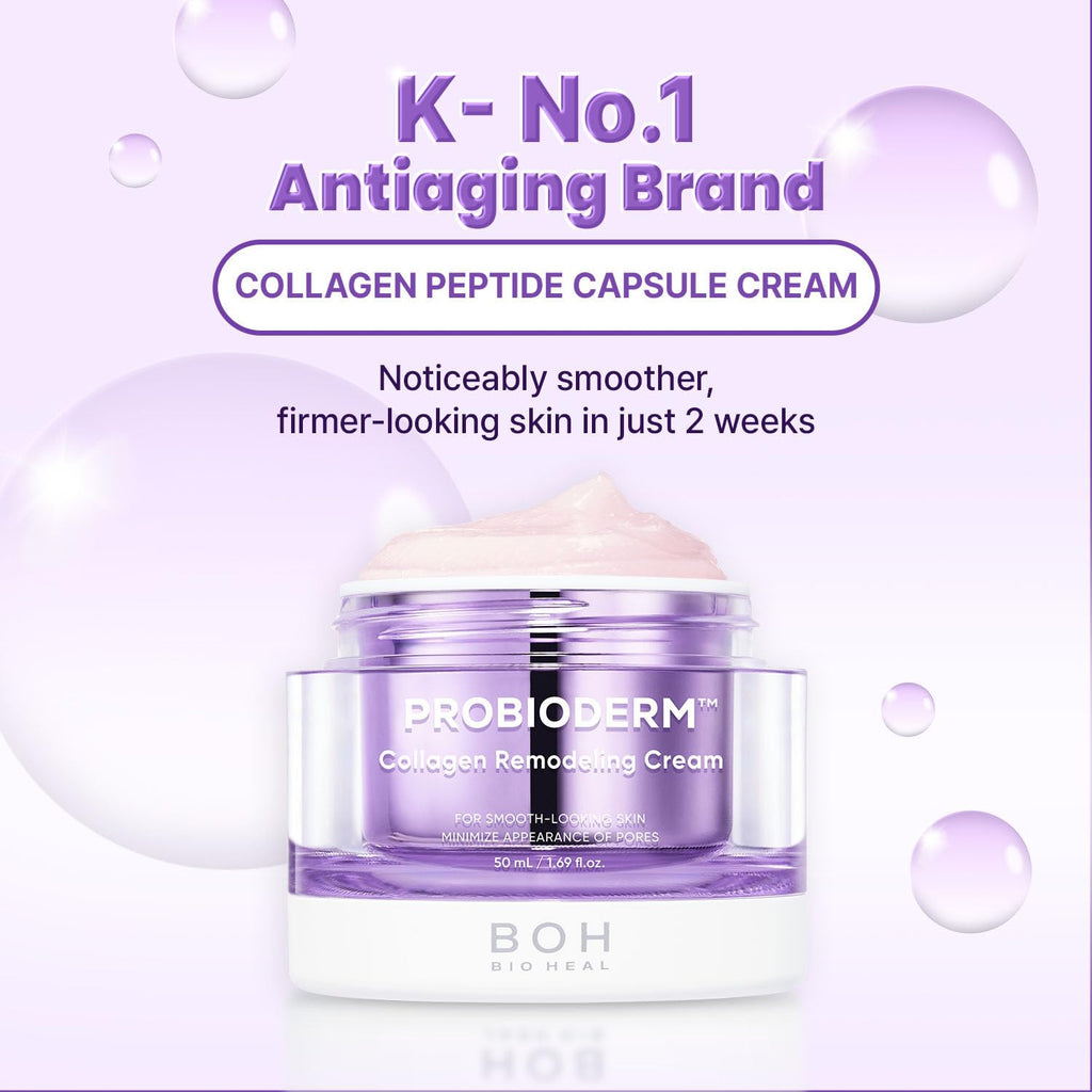 BIOHEAL BOH Probioderm™ Collagen Remodeling Cream 1.69 fl oz (50 ml) | Pore Tightening Cream with 150,000 Collagen Capsules for Firmness & Smooth Texture | Lightweight Moisturizer for Flawless Skin