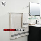 JQK Double Bath Towel Bar, 30 Inch 304 Stainless Steel Thicken 0.8mm Towel Rack for Bathroom, Towel Holder Brushed Finished Wall Mount, Useable Length 27 Inch, TB100L27-BN