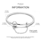 Parmuz 925 Sterling Silver Snake Charm Bracelet for Woman