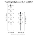 Metal Monstera Plant Support 2-Pack, Adjustable Height Steel Plant Trellis for Pothos, Vining & Climbing Potted Plants, Indoor & Outdoor, Sturdy Rotatable Plant Stakes with Rounded Ends, 31" & 46"