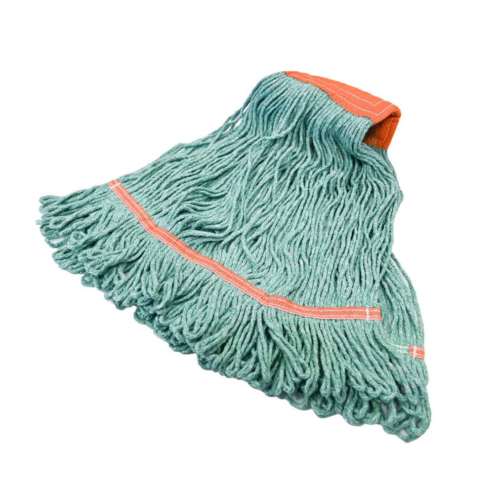 Nine Forty 2-Pack Industrial and Commercial-Grade Looped End Wet Mop Head Refill - Heavy Duty 20 Inch 4-Ply Premium Synthetic Yarn - for Optimal Absorption and Durability - Green (2 Pack, Large)