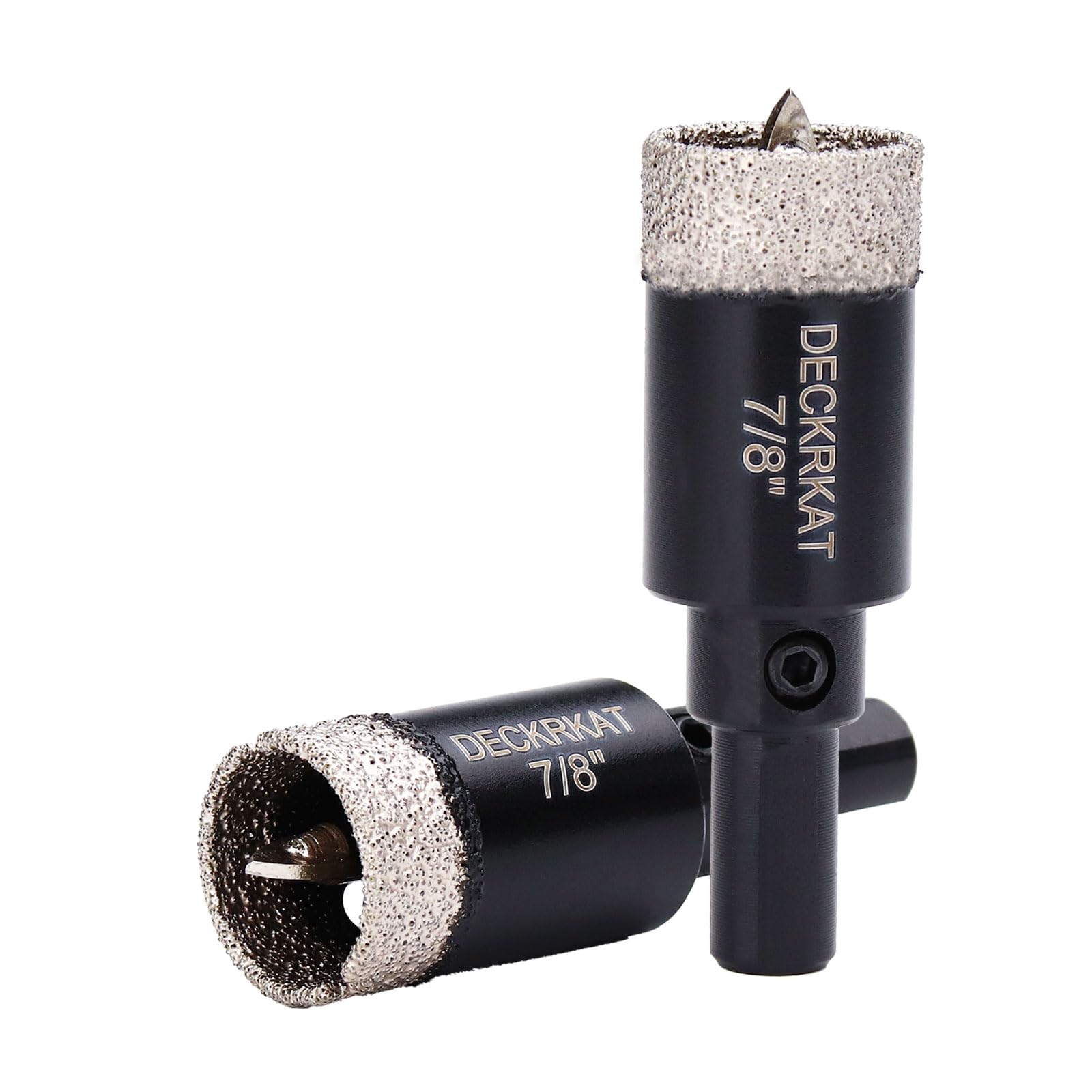 7/8 Inch Diamond Hole-Saw Bits with Pilot Drill Bit - 2pc 7/8" Diamond Tipped Tile Hole Saws with Guiding Bit Accurate Drilling for Porcelain Tile Ceramic Pottery Granite Stone Glass Bottles 22mm