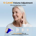 OTC Hearing Aids for Seniors - Rechargeable Invisible Hearing Aids with AI Noise Cancellation, 100+ Hours Battery Life, Comfort Fit Ear Canal Design