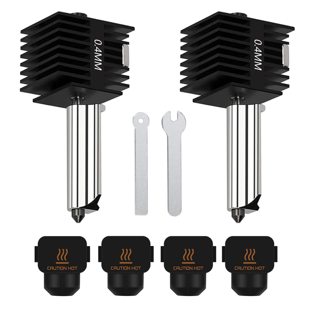 2 Pack 0.4mm A1 Mini/A1/A2L Hotend Kit Hardened Steel Nozzle for Bambu Lab