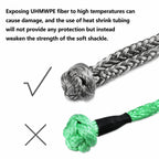 Ucreative 2Pcs Synthetic Soft Shackle 1/2 Inch x 22 Inch (56,000lbs Breaking Strength) with Extra Sleeves (Gray)