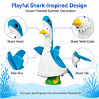 ARGOOFG Summer Porch Goose Outfits for Large 23" H Statue Decor, Shark Blue