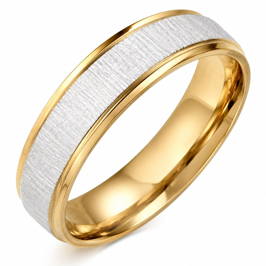 Gemini Free Engrave His and Her Groom Bride 18K Yellow Gold P Matching Anniversary Wedding Couple Ring Valentine Day Gift