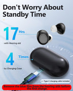 Hearing Aids Reachrgeable-Hearing Aids For Senior,Digital Hearing Amplifier Sound Amplifier for Ears Hearing Aid Earbuds Devices for Adult, Black