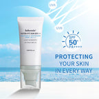 2PCS Centella Sunscreen SPF 50,Face Sun Screen Long-Lasting Protection,Madagascar Sunscreen,NO White Cast - Dry Oily Skincare (Blue)