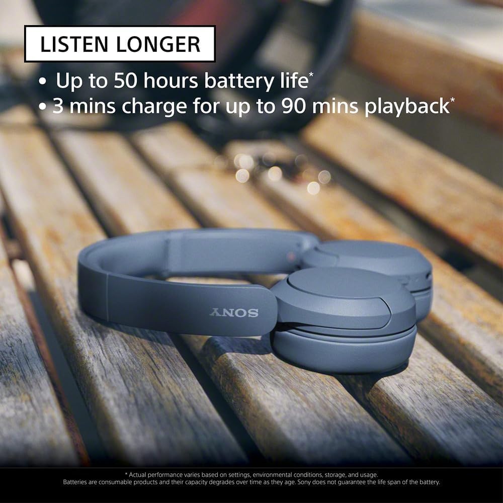 Sony WH-CH520 Wireless On-Ear Bluetooth Headphones with Microphone, Pink