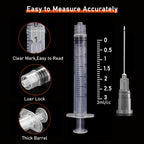 50 Pack 3ml/cc Disposable Luer Lock Lab Syringes with 22Ga 1.0 Inch Needle