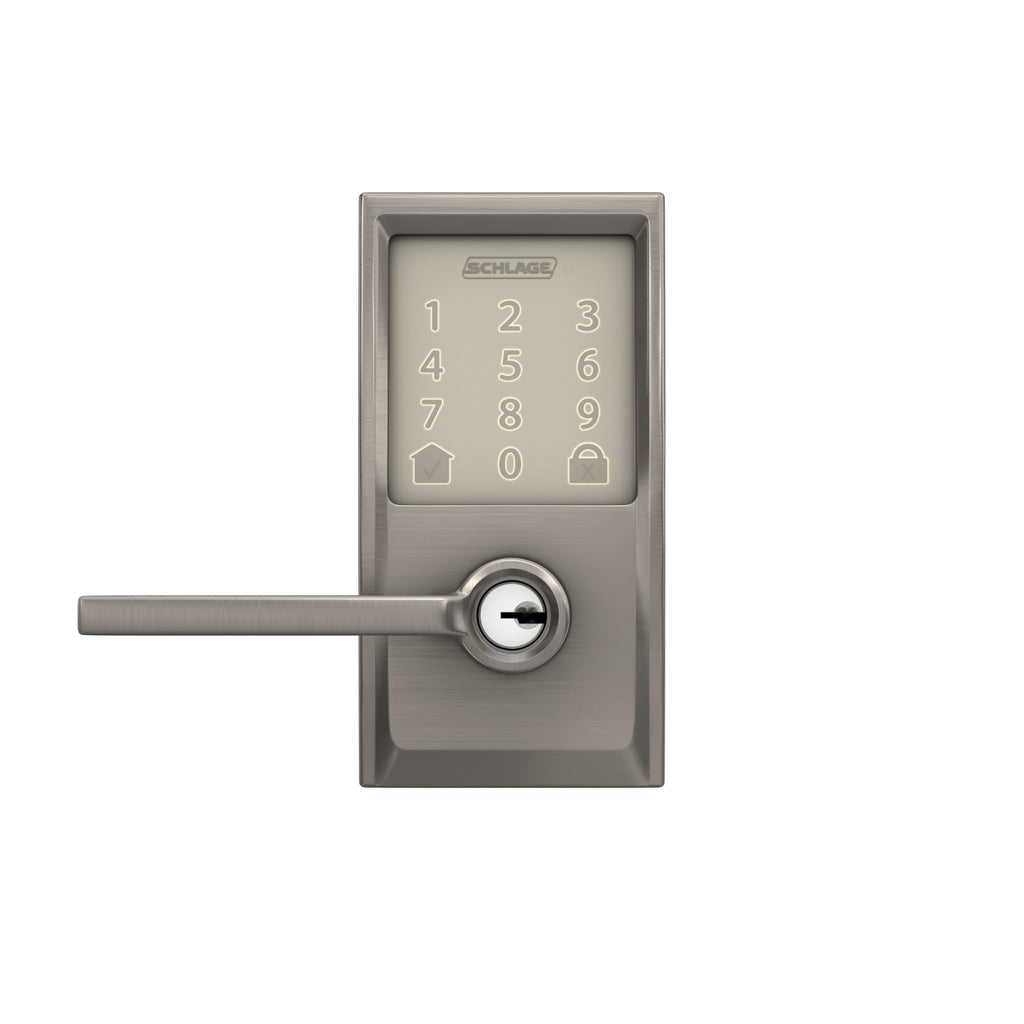 Schlage Encode Smart Wi-Fi Lock with Lever Handle, Touchscreen Keypad, Keyless Entry Door Lock, App Control, Alexa, Google Home and Airbnb Compatible, Satin Nickel, FE789WB CEN 619 LAT