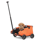 Foldable Pet Wagon with Handle, Pink and Black, Rolling Dog Stroller Cart (Orange)