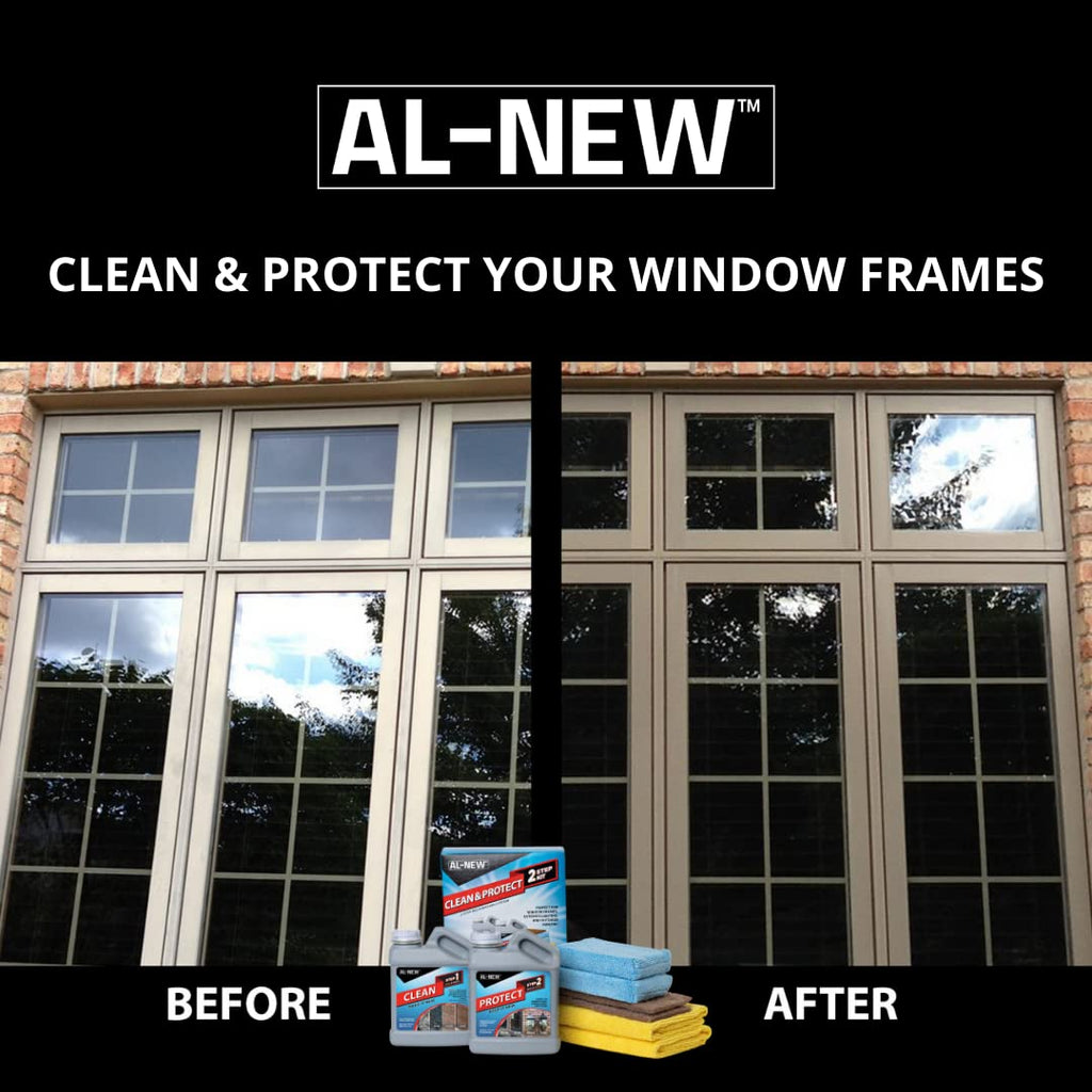 AL-NEW 2 Step Clean & Protect Kit | Clean, Restore, & Protect Your Outdoor Patio Furniture, Garage Doors, Exterior Lights, Window Frames, and More (16 Ounce Kit)