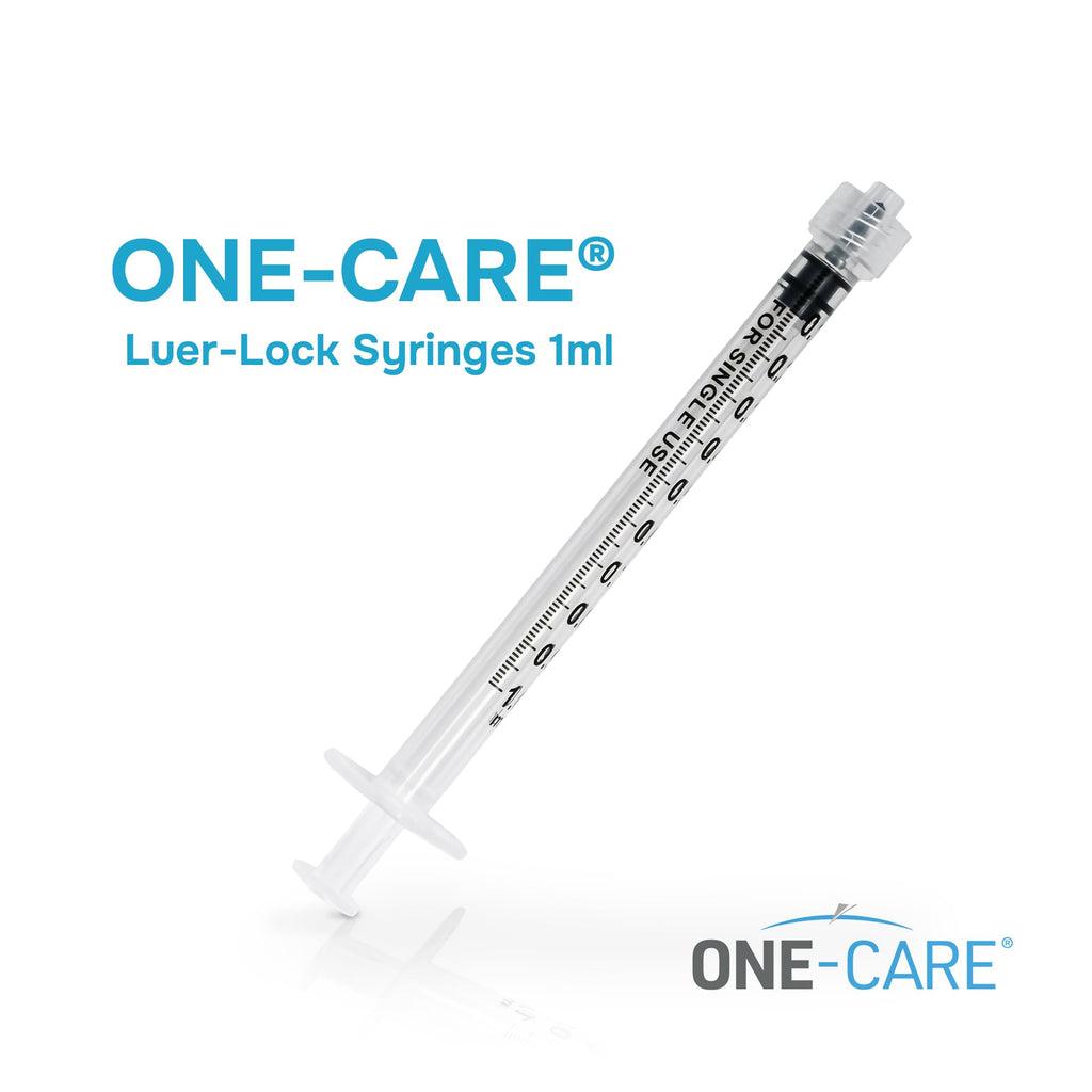 ONE-CARE Luer-Lock Syringe, 1 mL, 100 Count, Blister-Packed