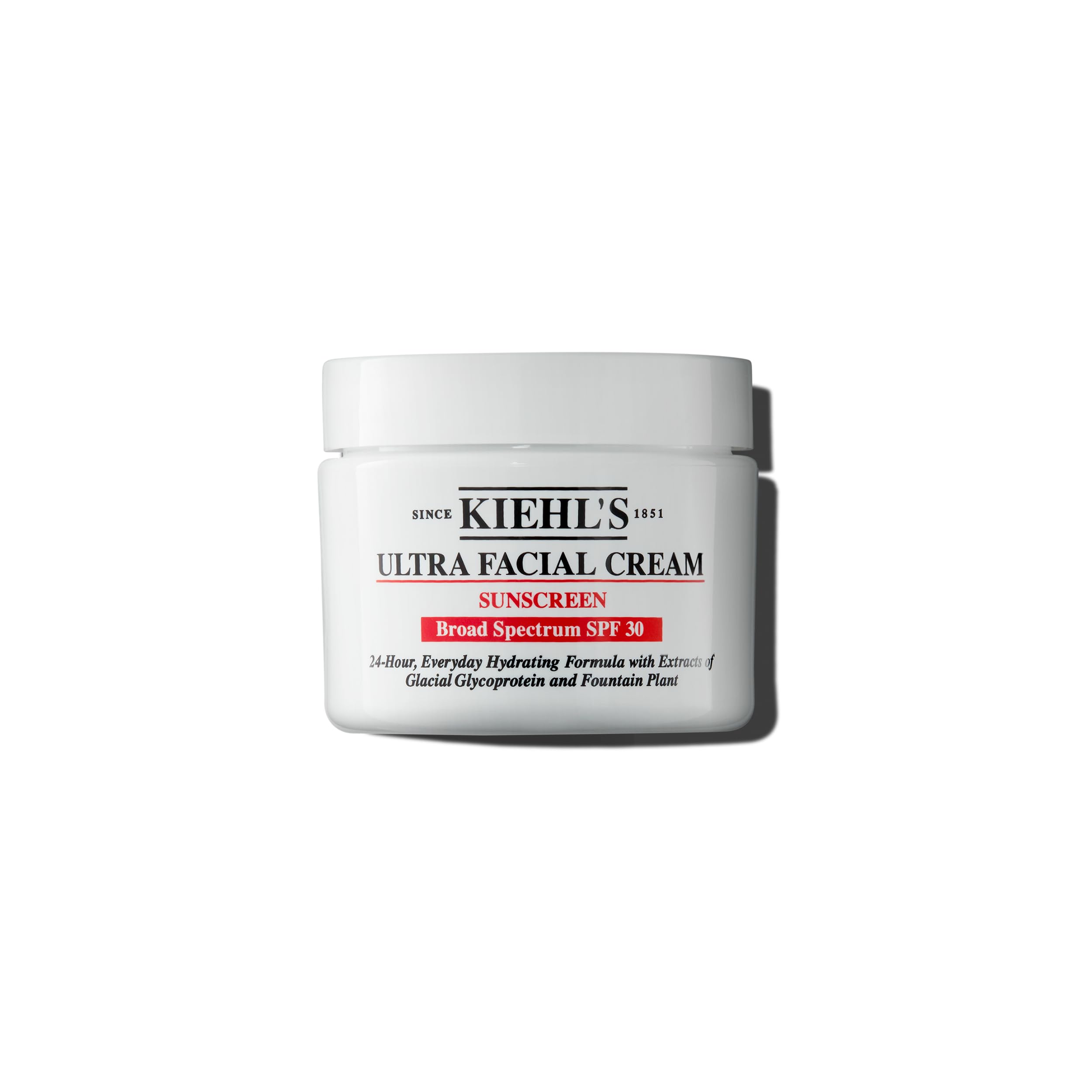Kiehl's Ultra Facial Cream with SPF 30, Lightweight Daily Moisturizer for All Skin Types, 24-hour Hydration, UV Sunscreen Protection, Non-greasy, Absorbs Quickly, with Glacial Glycoprotein - 1.7 fl oz