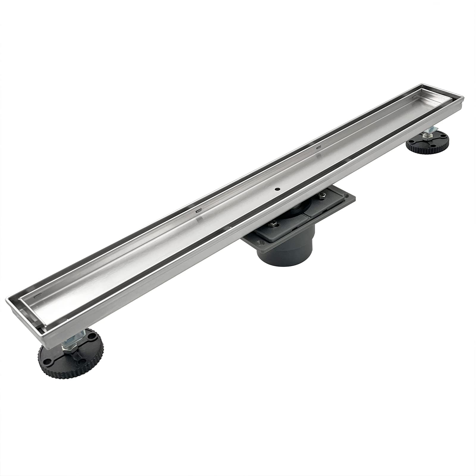 Neodrain 48-Inch Linear Shower Drain with Tile Insert Grate, Professional Brushed 304 Stainless Steel Rectangle Shower Floor Drain Manufacturer, Floor Shower Drain with Shower Drain Base