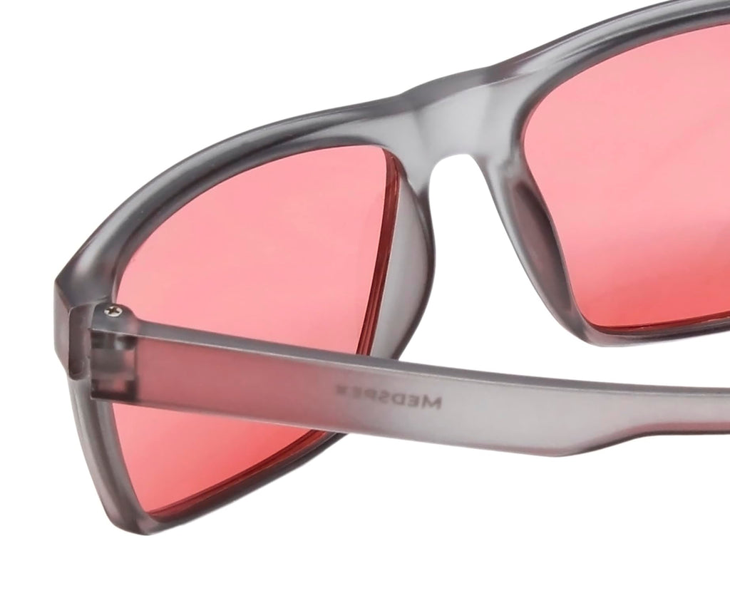 Medspex R787M FL-41 Tinted Glasses Crystal Black Grey Migraine FL41 Fluorescent Light Sensitivity Indoor Photophobia Reader