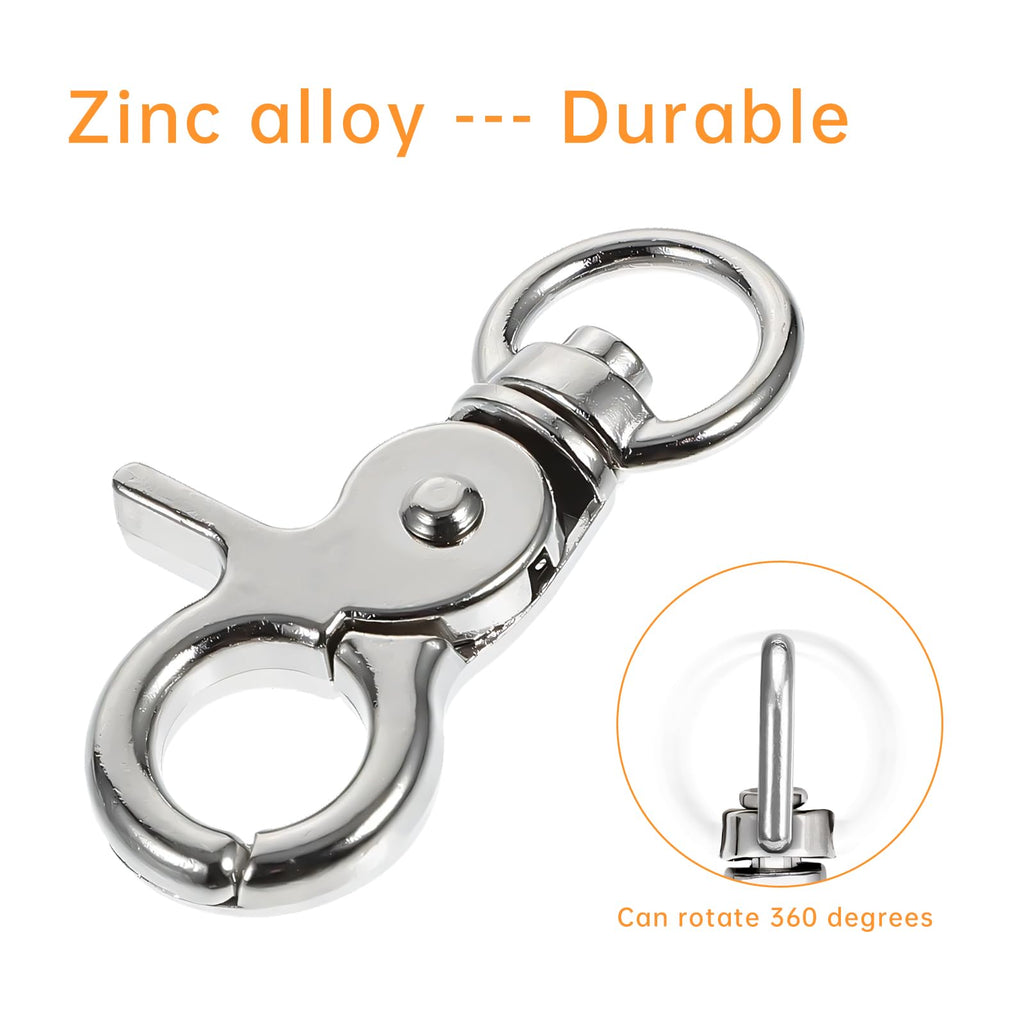 20PCS Trigger Snap Hooks 2.32'' x 0.82'' Heavy Duty Swivel Snap Hooks Metal Clasps Lanyard Clips for Bird Cage Key Chains