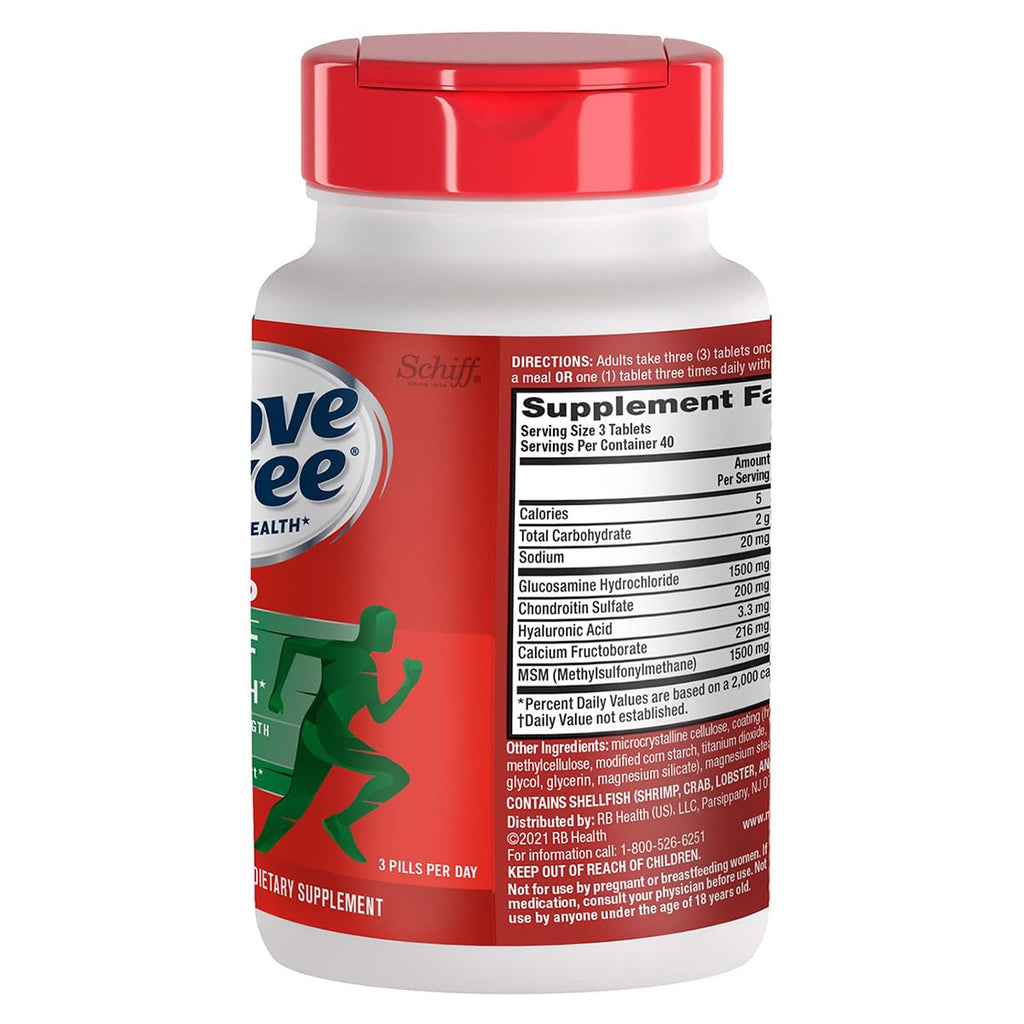 Move Free Advanced Plus MSM Coated Tablets, Joint Health Supplement with Glucosamine and Chondroitin, 120 Count, Pack of 2