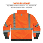 Ergodyne unisex adult High Visibility Reflective Winter Bomber Jacket, Quilted Insulation Black Bottom ANSI Compliant Class 3 Type R, Orange, 4X-Large US