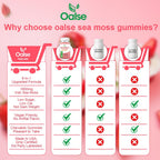 OALSE Sea Moss Gummies for Adults Kids with Chlorophyll, Bladderwrack, Burdock Root, Blck Seed Oil, Vitamin C & D3, Zinc, 8-in-1 Potent Formula Supports Immune System & Boost Energy (1-Pack)