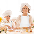 Morcheiong 8 Pack Adjustable Kids Apron Bulk with 2 Pockets Toddler Apron Kids Painting Aprons for Cooking Baking Painting Boys Girls (White)