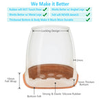 16 Pack Chair Leg Floor Protectors for Hardwood Floors, Round Rubber Furniture Sliders, 360°Felt Pad Bottom Wrapped Thickening Silicone Furniture Legs Caps Covers(Square,Clear-Brown-M)