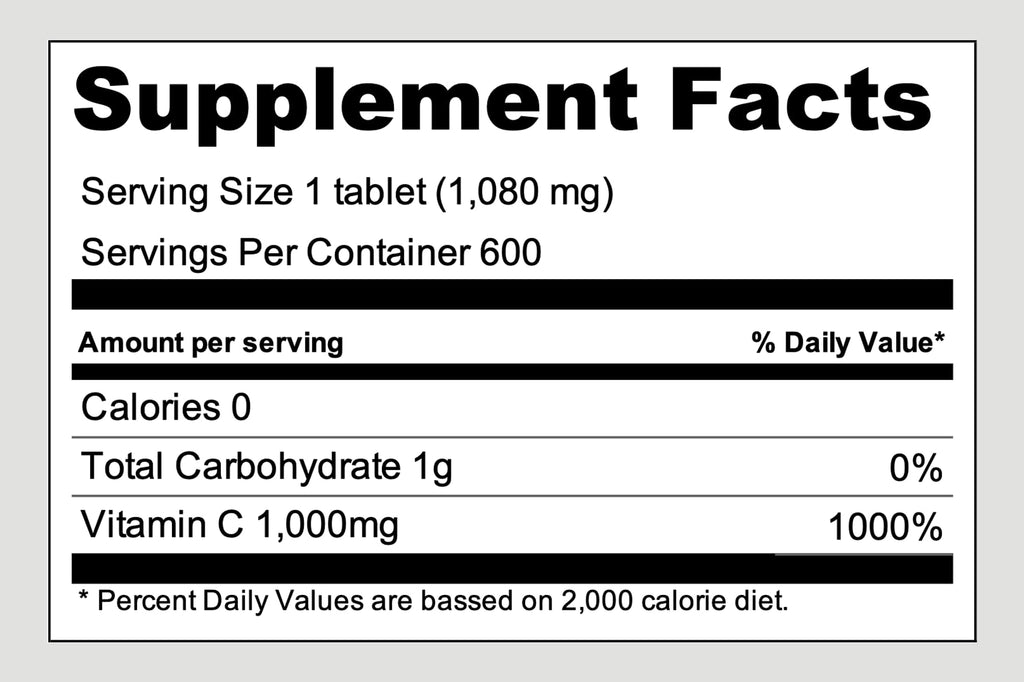 caincosmetic Korea Eundan High Potency Vitamin C 1000mg – 600 Tablets (20-Month Supply), Individually Packed for Freshness & Portability