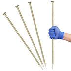 JPOIP 23-Inch Long Rebar Stakes - 1/2 Inch Diameter Heavy Duty Galvanized Steel Ground Asphalt Anchors for Speed Bump, Wheel Stop, Tent and More (4)