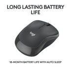 Logitech M240 Compact Silent Bluetooth Wireless Mouse - Graphite