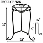 Polyjkl 16" Tall Gazing Ball Stand for 10-12 inch Balls, Black Metal Gazing Globe Display Holder Stands for Outdoor Garden Clearance, 9" L x 9" W x 16" H