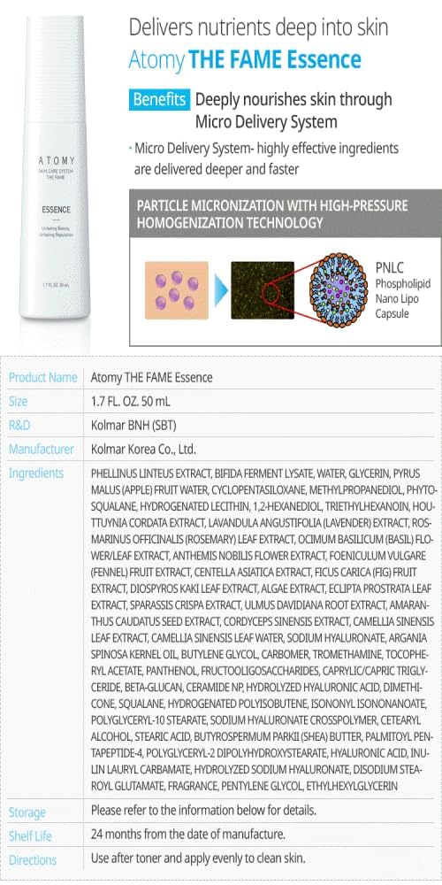 bola nymphea - Fame 1 Set Skin Care System includes 5 types of skin care products: Lotion, Tonic, Essence, Eye Cream, N
