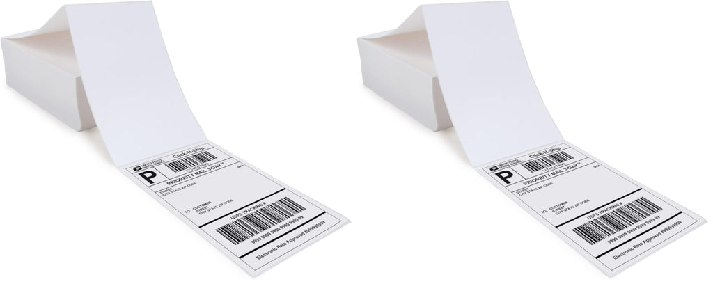 L LIKED 4x6 Direct Thermal Labels, 500pcs Perforated Fanfold, Compatible Zebra & Rollo Printers (Pack of 2)