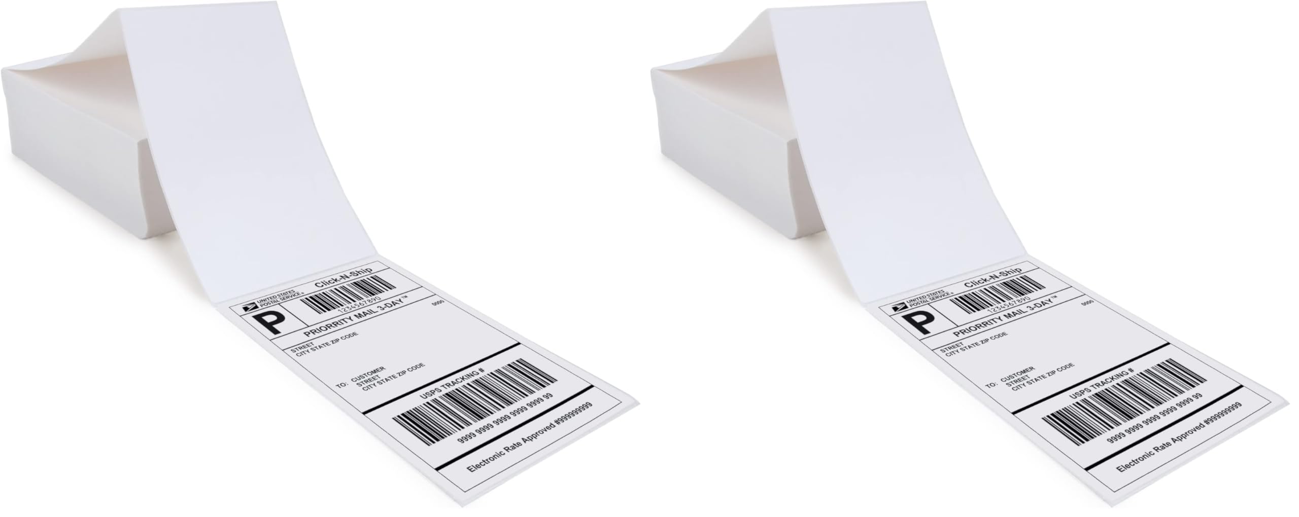L LIKED 4x6 Direct Thermal Labels, 500pcs Perforated Fanfold, Compatible Zebra & Rollo Printers (Pack of 2)
