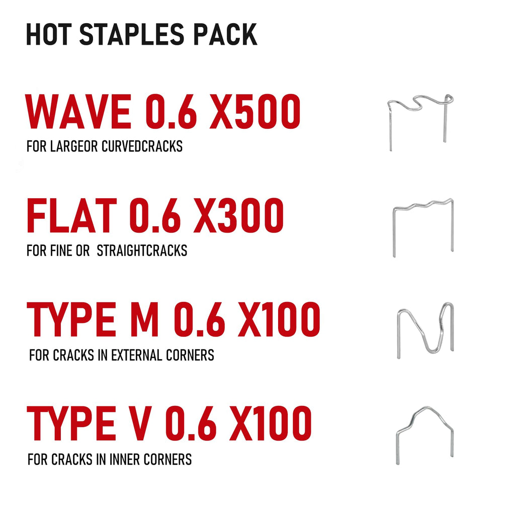 RX WELD 2-in-1 Plastic Welder, 1000PCS Hot Stapler Repair Kit