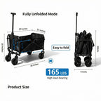 Opkkcun 80L Small Collapsible Wagon Cart Foldable Garden Cart with All Terrain Wheels, Lightweight Portable Utility Wagon for Beach, Camping, Grocery, Shopping, Outdoor Sports