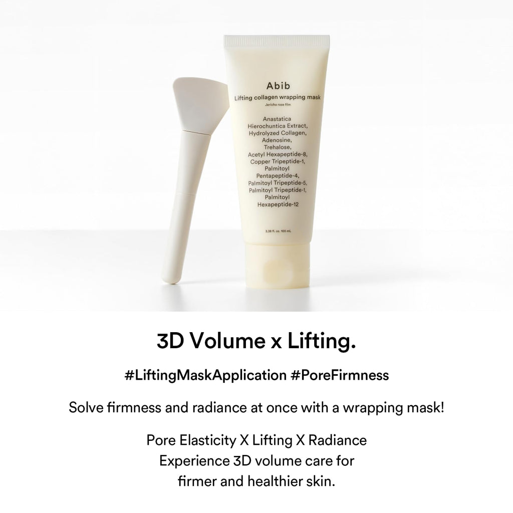 Abib Lifting Collagen Wrapping Mask Jericho Rose Film 3.38 fl oz, Includes Applicator, Peel-Off Face Mask, Peptides and Hydrolyzed Collagen, Improves Elasticity and Pore Appearance, Korean Skincare
