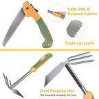 Garden Tool Set, WisaKey 9 Piece Stainless Steel Heavy Duty Gardening Hand Tools Durable Garden Tool Bag Gardening Gifts for Women and Men Fathers Day for Dad Husband