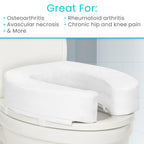 Vive Toilet Seat Riser Cushion for Seniors - Universal Fit - Raised Toilet Seat with High-Density Foam for Elongated & Standard - Firm Handle, Cushioned & Padded - Elevated Medical Handicap Lifter