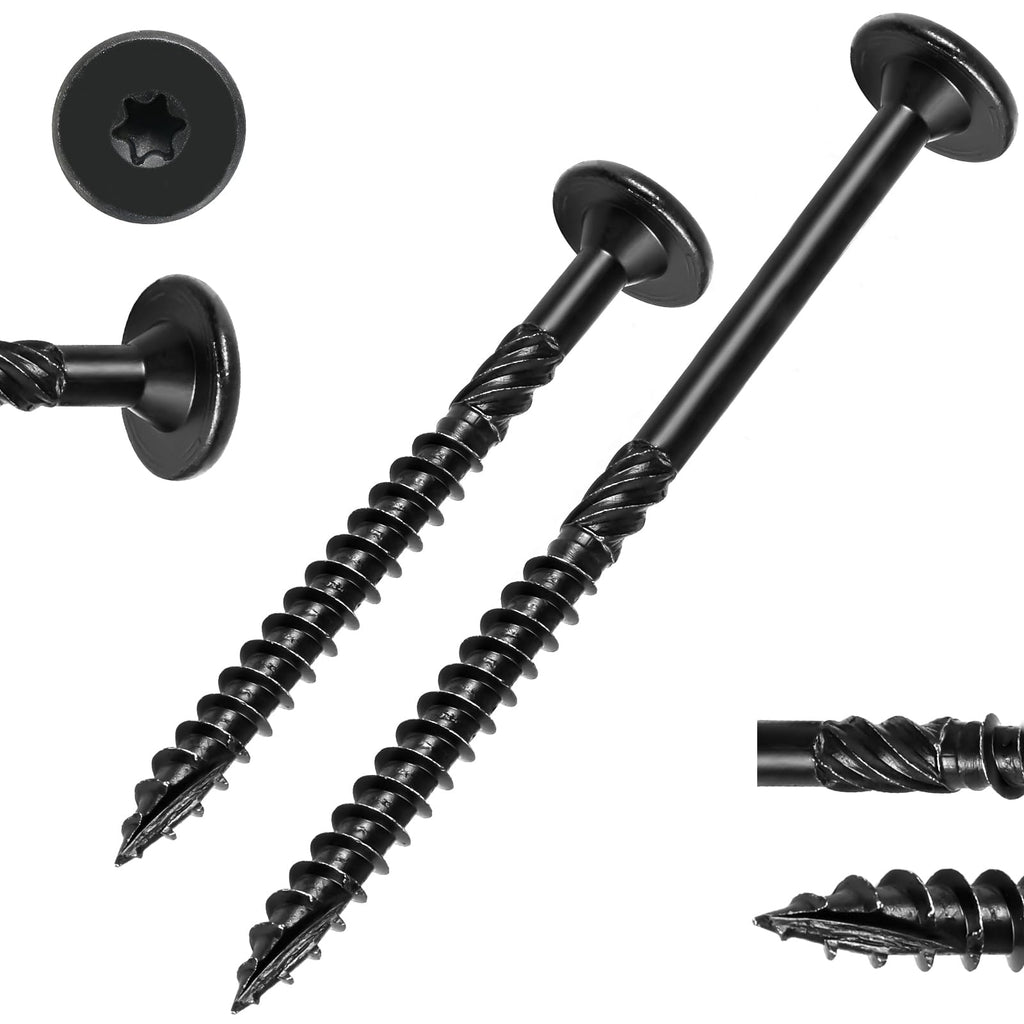 FMhotu Heavy-Duty Outdoor Deck Screws, 300Pcs Star Drive Decking Wood Screws, Rust Resistant Timber Screws for Timber/Log/Landscaping Wood（#14 x 2-7/8",4-1/2"）